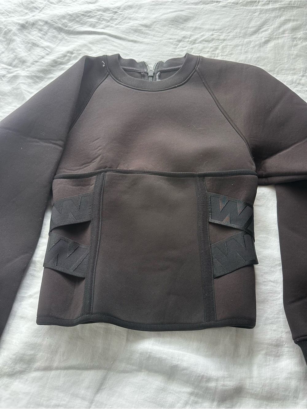 Alexander Wang H&M Collab Black Structured Neoprene Sweatshirt - Picture 2 of 6